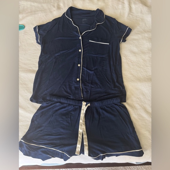 Stars Above Navy Blue Women's Pajama Set - Picture 1 of 1